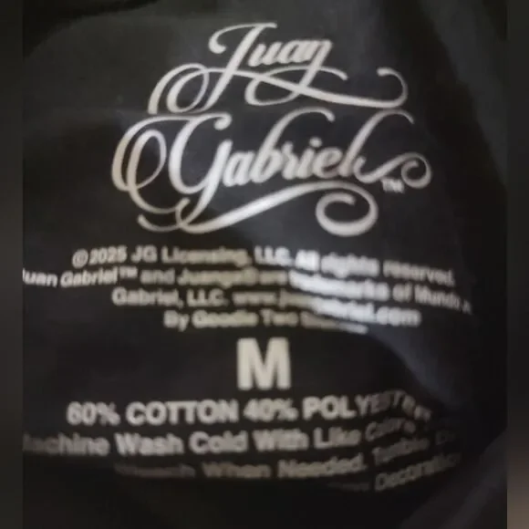 🆕️👕JUAN GABRIEL T SHIRT, Sz M - Black - Picture 2 of 3